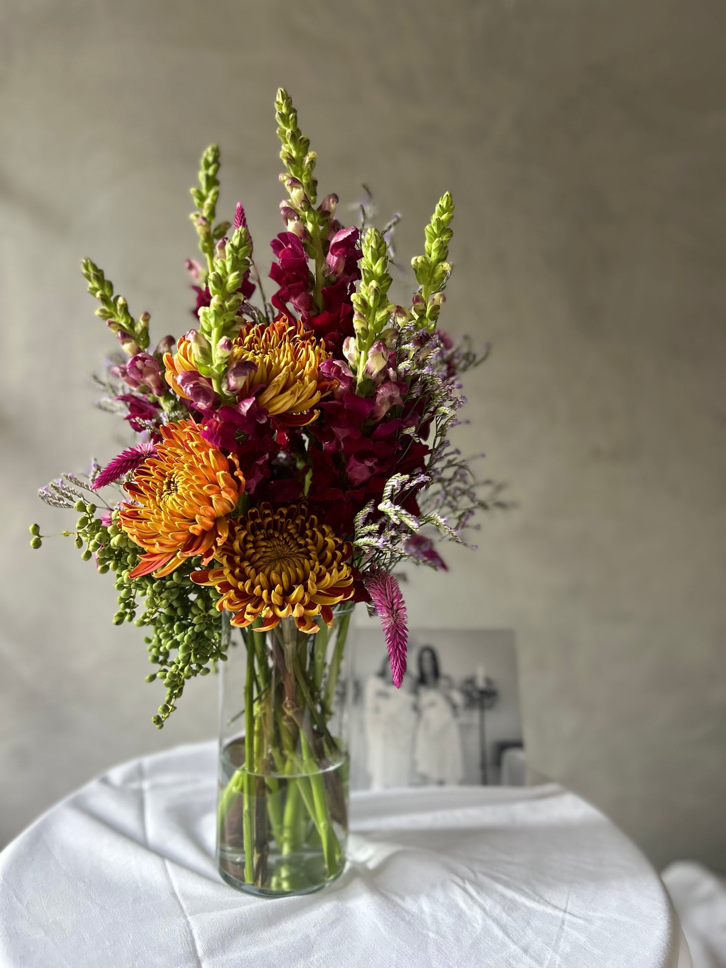 Arranjo de flores em vaso cone de vidro - Edição Especial Dia das Mães